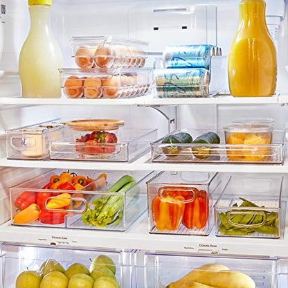  IDesign Recycled Plastic Resipreme Divided Fridge And Freezer, 12” X 4” X 14.5”, Clear