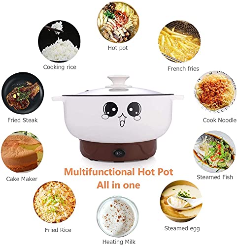  Electric Cooker 110V，4in 1 Small Electric Cooker Household Multifunctional Frying Pan With Steamer Cooking Dormitory Steamer 2-person 3-in-one Pot, 2.8L
