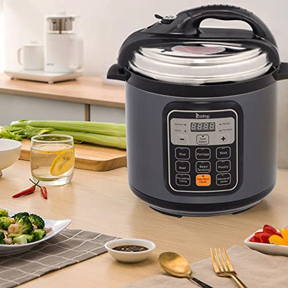  6-quart Electric Pressure Cooker Multi-Purpose, 13-in-1 Electric Pressure Cooker, Slow Cooker, Rice Cooker, Steamer, Saute, Yogurt Maker, Warmer & Sterilizer, Stainless Steel
