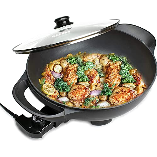  Nstick Electric Skillet - With Vented Glass Lid (13-In, 6Qt)
