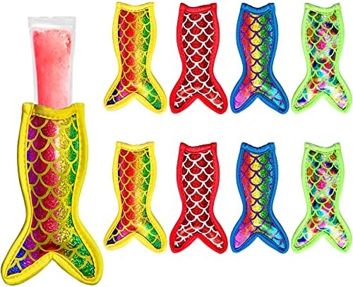 Ice Pop Sleeves, 8 Pieces Ice Pop Neoprene Insulator Sleeves, Freezer Popsicle Holder Sleeves, Colorful Ice Sleeves Holder Bag, Reusable Washable Ice Popsicle Holders For Kids (8 Pack)