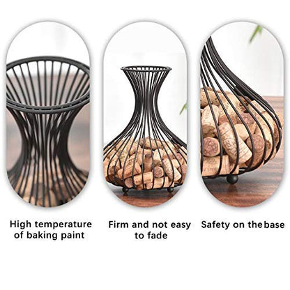  Wine Cork Holder,Cork Storage Display Wine Stopper Table Cork Container For Decoration(Matte Black)