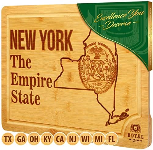  Bamboo State Cutting Board For Kitchen – California Cheese Board, Charcuterie Platter & Serving Tray, (15" X 10")