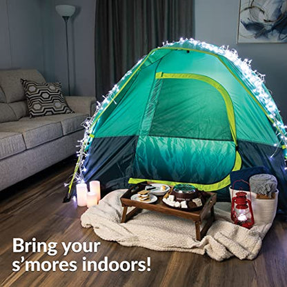  MyMini Electric S'mores Maker, Tabletop Indoor Machine With 4 Compartment Trays For Graham Crackers, Chocolate, Marshmallows, 2 Forks, Brown