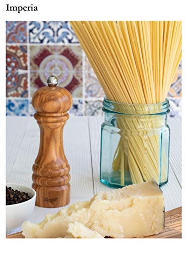  13 Cm / 5.12 Inch Imperia Olive Wood Salt Mill With Adjustable Grinder