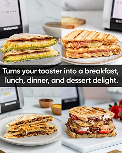 Revolution InstaGLO® R180S Toaster, In Stainless/Chrome + Revolution Panini Press (BUNDLE) – Perfect Toast, Grilled Cheeses, Quesadillas, And Paninis In Your Toaster (2 Items)