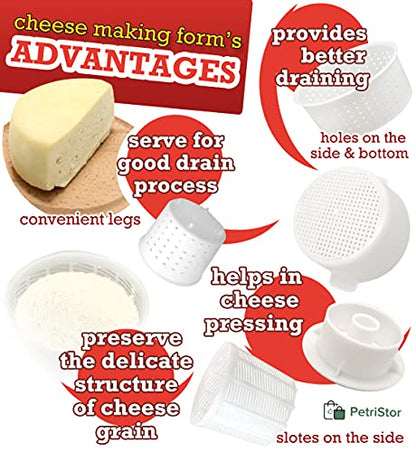  11 Pcs Cheesemaking Kit №2 Butter Punched Сheese Mold Press Strainer Cheese Tofu Press Mold Cheese Making Kit