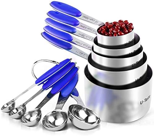  10 Piece Measuring Cups And Spoons Set In 18/8 Stainless Steel