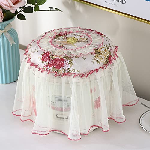  Luchike 2 Pcs Printed Lace Dust Cover For Pressure Cooker Round Cloth Cover For Rice Cooker Home Decorative Rice Cooker Accessories Red