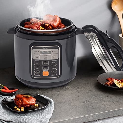 N/A Pressure Cooker 1000W Button Stainless Steel Electric Pressure Cooker 13 In 1 Cooking Mode, Stainless Steel Color