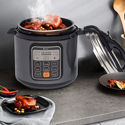 N/A Pressure Cooker 1000W Button Stainless Steel Electric Pressure Cooker 13 In 1 Cooking Mode, Stainless Steel Color