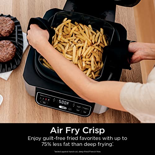 Ninja AG301 Foodi 5-in-1 Indoor Grill With Air Fry, Roast, Bake & Dehydrate, Black/Silver