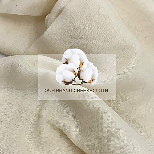  Uoon Grade 90 Cheesecloth, Reusable 100% Unbleached Cotton Fabric, 5 Yards 45 Square Feet Ultra Fine Muslin Cloths For Filter,Butter, Cooking, Strainer, Baking, Steaming