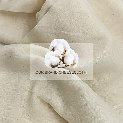 Uoon Grade 90 Cheesecloth, Reusable 100% Unbleached Cotton Fabric, 5 Yards 45 Square Feet Ultra Fine Muslin Cloths For Filter,Butter, Cooking, Strainer, Baking, Steaming