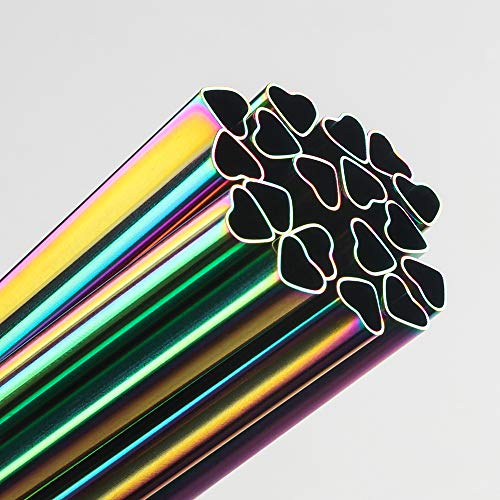  [18 PCS] New Heart Shape Metal Straws 304 Food Grade Stainless Steel, Tomorotec Bulk Reusable Stainless Steel Straw Set With Cleaning Brushes For Tumblers Beverage Drinks Cocktail(Rainbow)