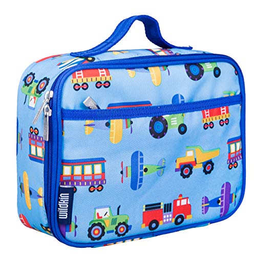  Kids Insulated Lunch Box Bag For Boys & Girls, Reusable Kids Lunch Box Is Perfect For Elementary, Ideal For Packing Hot Or Cold Snacks For School & Travel Bento Bags(Trains, Planes And Trucks)