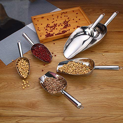  Stainless Steel Ice Scooper, Small Metal Food Candy Scoop For Kitchen Bar Party Wedding, Thickened Material, Dishwasher Safe. (8 OZ)