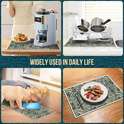  Coffee Bar Mat - Coffee Mat For Countertop 18 * 12 Inch Absorbent And Spill-Proof - Anti-Slip Coffee Bar Accessories - Shock & Noise Absorption For Coffee Machines - Multi-Use