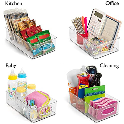  ClearSpace Plastic Storage Bins – Perfect Kitchen Organization Or Pantry Storage – Fridge Organizer, Pantry Organization And Storage Bins, Cabinet Organizers