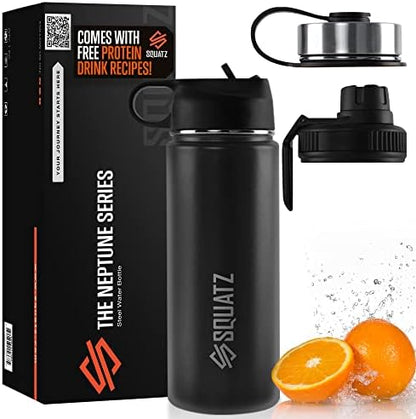  74 Oz Neptune Series Steel Water Bottle, Stainless Double Wall Vacuum Insulated Jug With Handle Strap, Large Capacity Leak Proof Wide Mouth Thermos For Gym, Travel, Hiking, And Camping