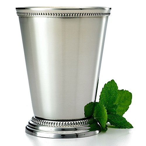  Julep Cup, Stainless & Julep Strainer, Stainless Steel