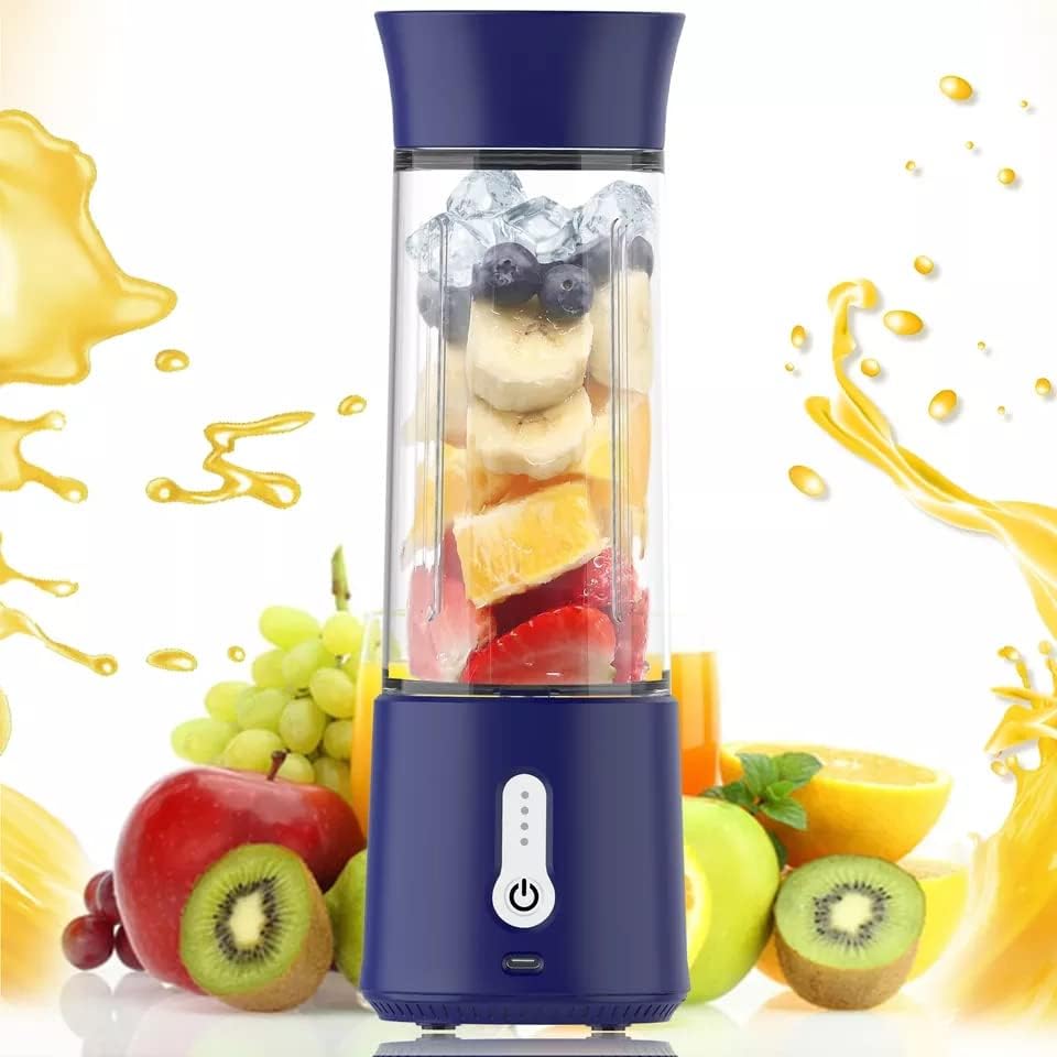 GENERIC Smart Portable Blender - 17Oz Personal Blender For Smoothies And Shakes| 4000mAh Rechargeable USB Blender With 6 Blades| Blender For Sports ,Travel,Gym ,Fruit Juice Mixer, Home, Office, And Outdoors (Pink)