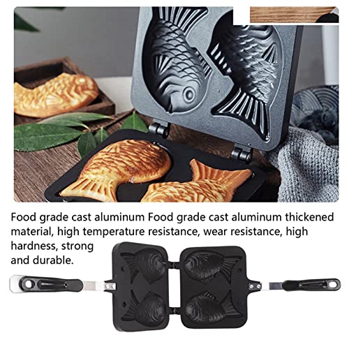  CHICIRIS Taiyaki Pan, Japanese Taiyaki Fish Waffle Maker Nonstick Cake Pan Pancake Double Pan, 7.1 X 5.5