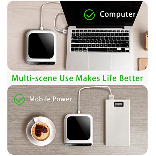  JEQ Coffee Mug Warmer, Electric Coffee Cup Warmer, 3 Temperature Setting Coffee Warmer For Desk Auto Shut Off, Smart Heated Coffee Mug For Beverage, Milk, Tea And Hot Chocolate (No Cup)