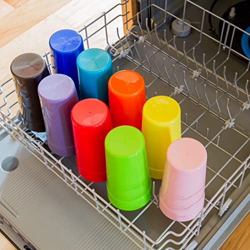  9 Pack Plastic Tumblers, Unbreakable Drinking Glasses, Plastic Cups In 9 Assorted Colors (32 Ounce)