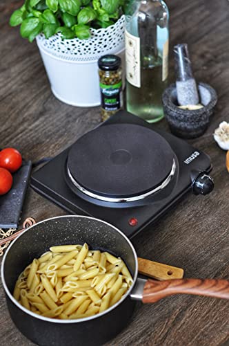  MUSA Countertop Electric Hot Plate Or Single Burner With Power Indicator Lights, Black