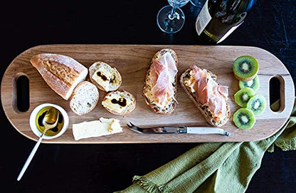  American Oak Wood Charcuterie Board Extra Long 26" X 8.7" | Wood Cheese Board With Handle | Oversized Charcuterie Board | Serving Board For Cheeses, Meats, Crackers, And Wine | Long Cutting Board