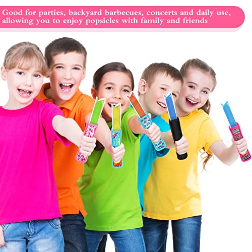  Ice Cream Bar Insulator Sleeves Reusable Freezer Pop Holders Antifreezing Sleeves Ice Cream Bar Holder Bags Multi Pattern Ice Cream Bar Bag For Kids (Cute Pattern,16 Pieces)