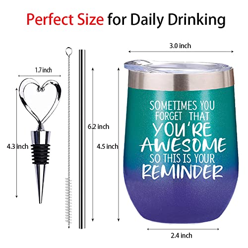  Birthday Gifts For Women/Men, Thank You Gifts, Funny Birthday Cup Inspirational Gifts, Insulated Best Birthday Box Present For Wine Lover Christmas Gift For Women, Sister, Girlfriend, Friend, Coworker