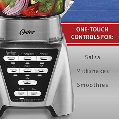 Oster® Blender | Pro 1200 With Glass Jar, 24-Ounce Smoothie Cup And Food Processor Attachment, Brushed Nickel - BLSTMB-CBF-000