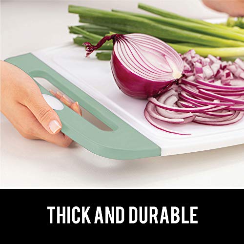  Reversible, Oversized, Thick Cutting Board, Easy Grip Handle, Deep Juice Grooves, Slip Resistant, Large Kitchen Chopping Boards For Meat, Veggies, Fruits, Dishwasher Safe, 16x11.2, Mint