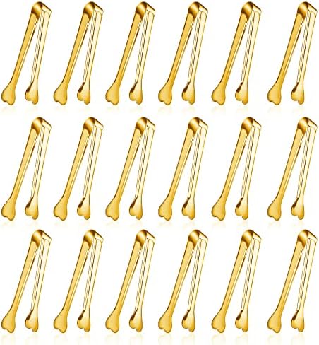  18 Pack Premium Small Serving Tongs, Mini Stainless Steel Appetizer Tongs 4.33Inch Silver