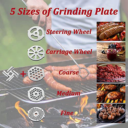  Metal Food Grinder Attachment For KitchenAid Stand Mixers Includes Sausage Stuffer Tubes,Durable Meat Grinder Food Processor Attachment For KitchenAid，With A Wealth Of Accessories