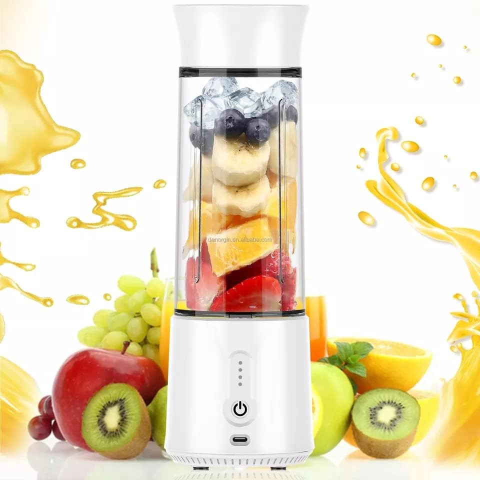 GENERIC Smart Portable Blender - 17Oz Personal Blender For Smoothies And Shakes| 4000mAh Rechargeable USB Blender With 6 Blades| Blender For Sports ,Travel,Gym ,Fruit Juice Mixer, Home, Office, And Outdoors (Pink)
