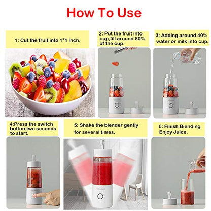  Portable Blender, Mini Blender With USB Charging Function, Mini Blending Juicer For Fruits And Milkshakes, Can Squeeze Juice In 45s, Suitable For Family, Travel, Outdoor, Micro Blender(1 PCS)