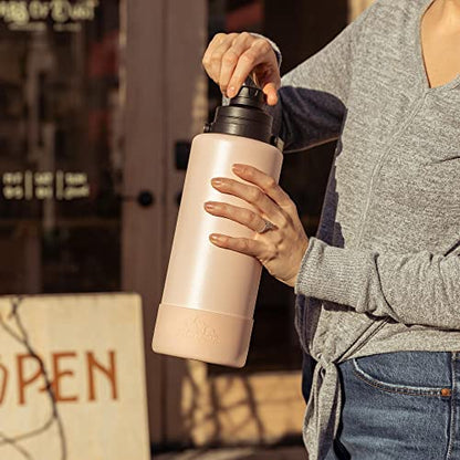  Adventure 67oz Insulated Water Bottle With Handle, Large Stainless Steel Thermos With Matching Rubber Boot, Double Wall Insulation Keeps Drinks Cold For 60 Hrs And Hot For 30 Hrs (Navy)