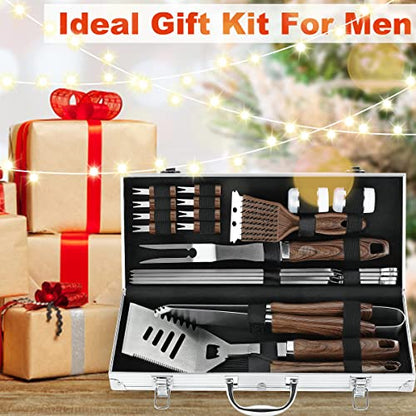  21PCS Professional Stainless Steel Grill Accessories Set For Men Dad Women - Perfect Grill Gift On Father's Day, Christmas, Birthday - Complete BBQ Kit For Outdoor Camping Barbecue