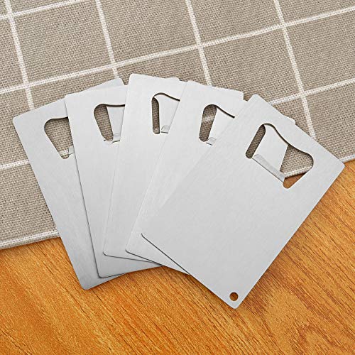 Wallet Bottle Opener, Cool & Funny Card Size Party Wedding Favors Beer Bottle Opener For Guest,Stainless Steel (#1 Black 5 & White 5, 1)