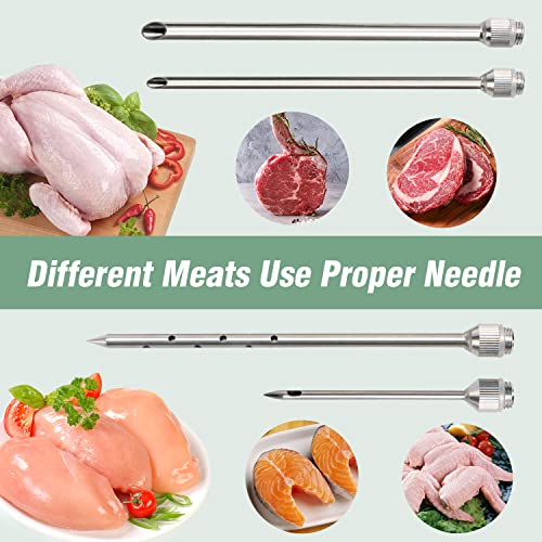  Tri-Sworker Meat Injector Syringe For Smoking With 4 Marinade Flavor Food Injector Needles, Ideal To Injector Marinades For Meats, Turkey, Brisket, Beef; 2-OZ Capacity