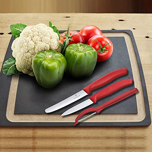 Victorinox Swiss Classic 3-Piece Paring Knife With Peeler Set In Red