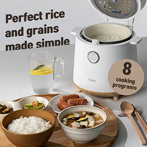  Anu Mini Low Carb Digital Programmable Multi-Functional Rice Cooker, Reduce Sugar Slow Cooker, Warmer, 3 Cups (white Rice), 1 Cup (Low Carb Rice) Uncooked, One-Touch Cooking, 24 Hours Delay Timer, Auto Keep Warm Feature