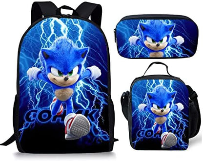  Anime Backpack Cute Lightweight Upgrade 3 Piece Bookbag Set With Lunch Box And Premium Pencil Case Set For Man Women