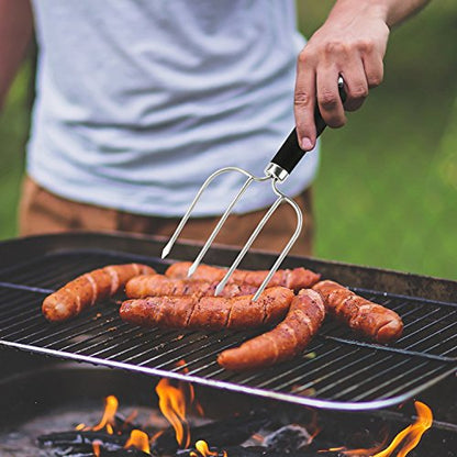  Urkey And Poultry Lifter Fork, Set Of 2 Stainless Steel Cooking Roasting Carving Meat Forks Tools Heat-resistant For BBQ Barbecue Grilling Smoking Transport Turning