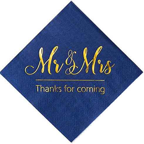  Wedding Napkins Mr Mrs Burgundy Silver Cocktail Beverage Dessert Disposable Napkins For Wedding Shower Engagement Party Decorations, Wedding Table Decor, 100 Pcs, 3-Ply