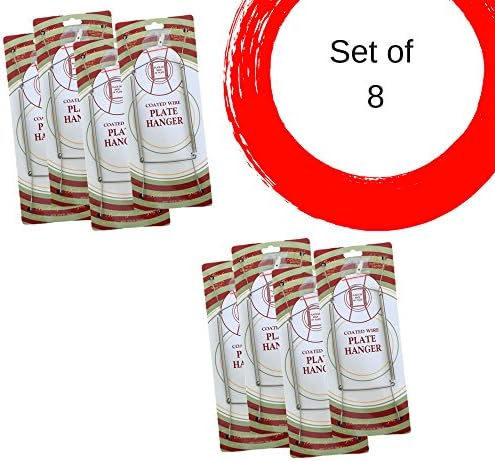  Chrome Vinyl Coated Plate Hanger 10 To 14 Inch Pack Of 4 Hangers - Plate Hangers For The Wall