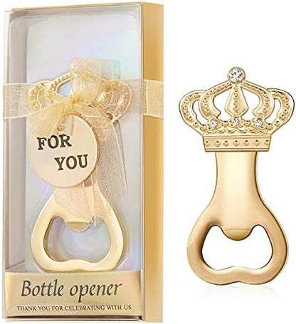  Pack Of 12 Gold Crown Bottle Opener Wedding Favors,Party Favors For Guest Souvenir Gift For Baby Shower Birthday Party Decorations And Supplies By LAYSERI (Gold Crown Style,12 )